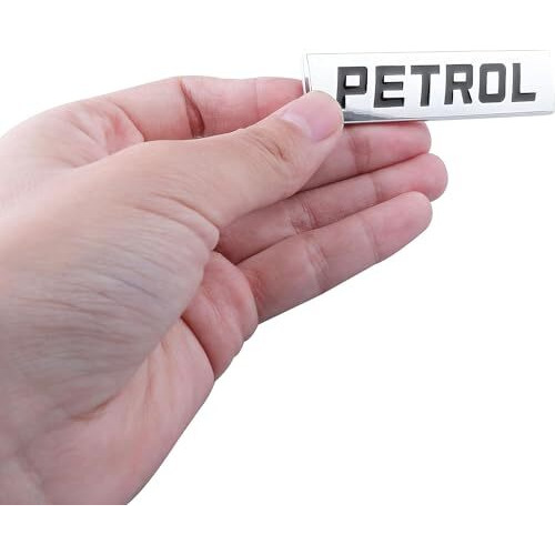 Automaze Petrol Emblem 3D Metal Car Badges Emblems Trunk Rear Fender Emblem Compataibe With Tailgate Side Sticker Badge Car Decals (Chrome Color)