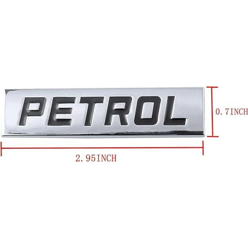 Automaze Petrol Emblem 3D Metal Car Badges Emblems Trunk Rear Fender Emblem Compataibe With Tailgate Side Sticker Badge Car Decals (Chrome Color)