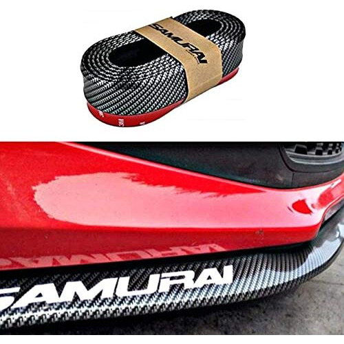 Detachi Car Samurai Front Bumper Protector | Black Body Kit Bumper Lip Side Skirt Rubber Compatible With All Cars Set Of 1 (2.5 Meter)