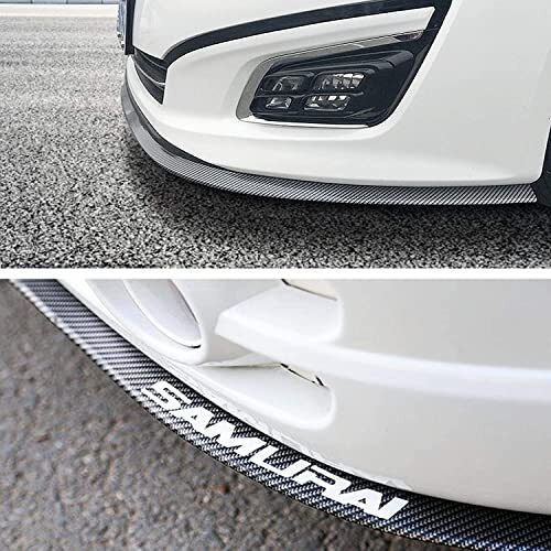 Detachi Car Samurai Front Bumper Protector | Black Body Kit Bumper Lip Side Skirt Rubber Compatible With All Cars Set Of 1 (2.5 Meter)