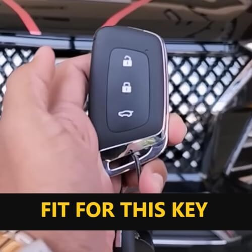 Shopoflux Metal Car Key Cover Compatible For Mg Hector | Windsor Ev 3 Button Smart Key - Black