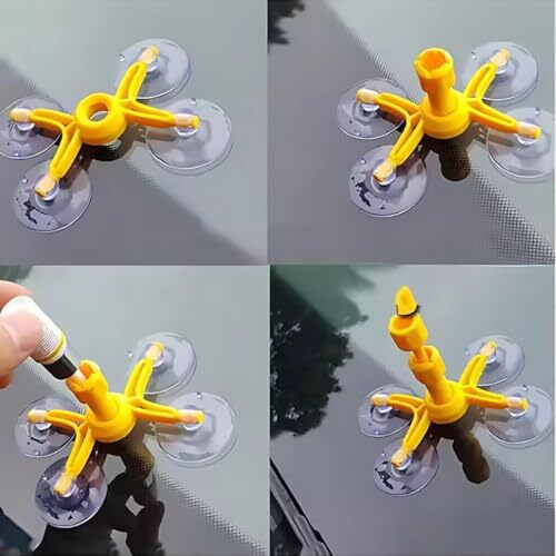 Coalition Windshield Repair Kit For Chips, Cracks, Bulls-Eye, Star-Shaped, Half-Moon & Nicks Auto Glass Repair Tool Set For Quick, Easy Scratch Fix & Polishing For Car Windshield (Pack Of 1)