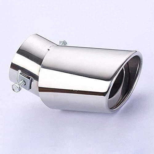 Automaze Universal Fit Car Exhaust Tail Muffler Tip Show Pipe 60Mm, Curved Oval, Stainless Steel