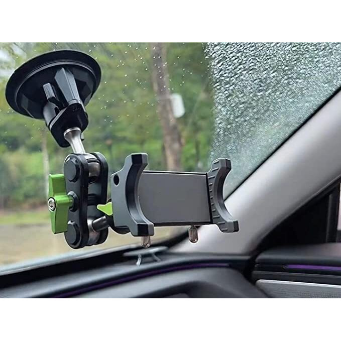 Wraptastic Car Mobile Phone Holder | Telescopic One Touch Long Neck Arm 360 Degree Rotation | Ultimate Reusable Suction Cup Mount Mirror Stand Anti Shake & Fall Prevention