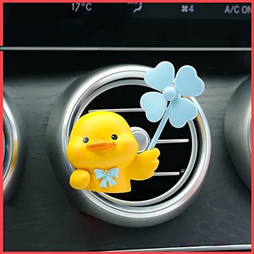 Wolpin Car Decor For Car Dashboard Duckling With Car Unscented Air Fresheners 2 Tablets Fan Car Air Vent Interior Decoration Accessories Desk Decorative Showpiece,Cute Duck With Car Perfumes Diffuser