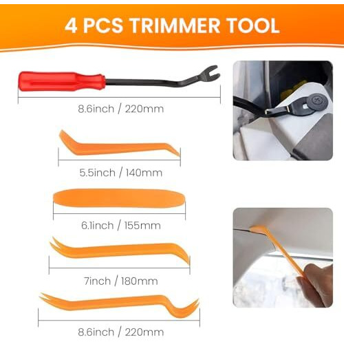 Sthira Universal Car Bumper Retainer Clip Kit 100 Pcs Assorted Plastic Rivets Fasteners With 5 Fastener Removal Tools For Ford, Gm, Chrysler, Toyota Car Tools For Trim, Fender, Radiator Shield