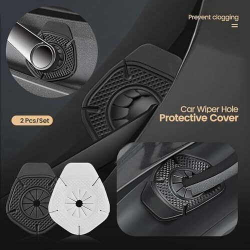 Vivue 2Pcs Car Wiper Hole Protective Cover, Silicone Windshield Wiper Arm Protector Dust Pad, Front Wiper Guards Prevents Blockage, Universal Auto Exterior Accessories For Car, Truck, Suv,