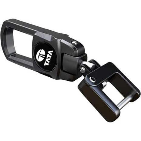 Greenworld Premium Double Side Logo Keychain Compatible With Nexon/Harrior/Punch/Tiago/Tigor/Altros/Safari/And All Model Car (Black)