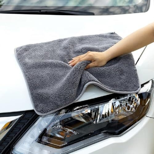 Detachi Microfiber Cloth For Car Cleaning, Ultrasoft, Thick And Quick Drying, 40X40Cms 900Gsm Polishing Waxing Auto Detailing Towel, Multicolor (Pack Of 1)