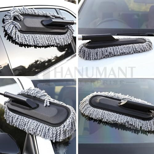 H Hanumant Enterprise 7 Pcs Microfiber Car Duster Kit|Interior & Exterior Car Cleaning Detailing Tool|Scratch & Lint Free, Pollen Removing|Extendable Long Handle Duster For Car, Suv, & Motorcycle
