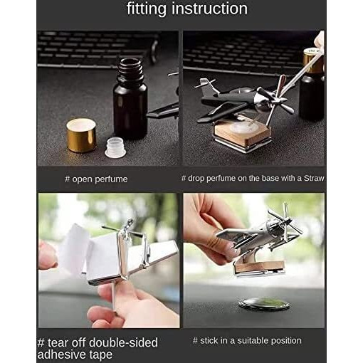 Eltron Turbo Aeroplane Glider Design Working On Solar Power Car Interior Accessories Decoration Diffuser/Dispenser Rotating Fan Dashboard Aroma Organic Fragrance Car Perfume (Pack Of 1, Silver), Wipe