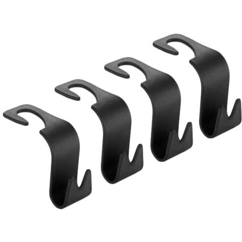 Inovera Car Seat Headrest Hook 4 Pack Hanger Storage Organizer Universal For Handbag Purse Coat Fit Universal Vehicle Car S Type Black
