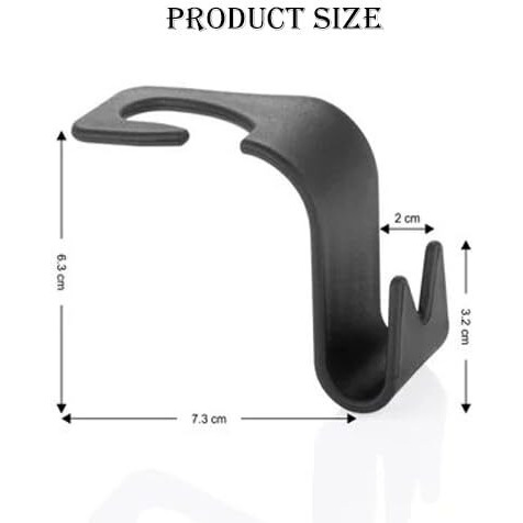 Inovera Car Seat Headrest Hook 4 Pack Hanger Storage Organizer Universal For Handbag Purse Coat Fit Universal Vehicle Car S Type Black