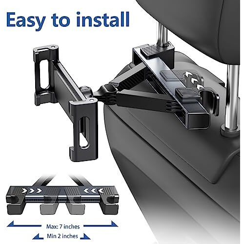 Uniwit Car Backseat Headrest Mount/Holder-Car Trip Essentials For Kids,360Rotation,Compatible For Tablet/Ipad,Samsung Tab,Cellphones And Other 4.7"-12.9" Devices.