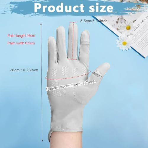 Palay Hand Gloves For Bike Riding, Uv Sun Protection Gloves For Women, Riding Gloves For Sun Protection, Bike Gloves For Women, Non-Slip Touch Screen Design, Upf 50+ Outdoor Gloves For Fishing (Grey)