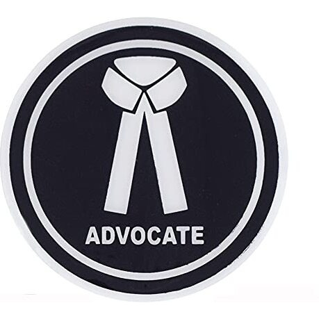 Ramanta Advocate Icon Stickers (Pack Of 4, Black) - Car, Bike, Truck, Laptop & All Plain Surfaces - Rubberized, Waterproof & Weatherproof - Self-Adhesive