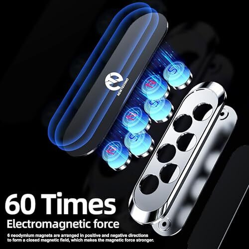 Newtechno Origi-Nal One Hand Use Technology Magnetic Mobile Phone Holder For Car Dashboard/Car Mount Mobile (World's Strongest And Safest Magnets) - For Use In Car/Office/Home/Bike/Scooter