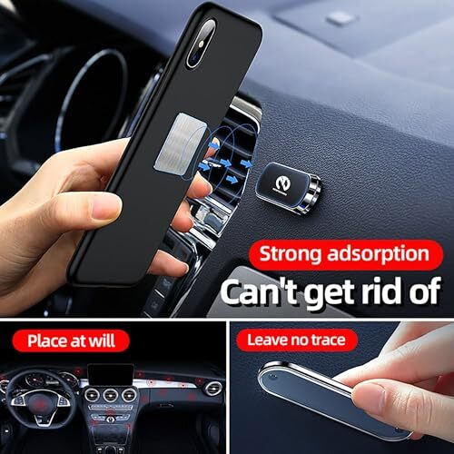 Newtechno Origi-Nal One Hand Use Technology Magnetic Mobile Phone Holder For Car Dashboard/Car Mount Mobile (World's Strongest And Safest Magnets) - For Use In Car/Office/Home/Bike/Scooter
