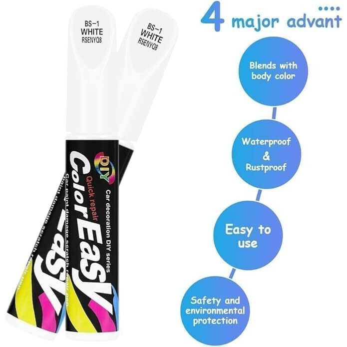 Car Scratch Remover Touch Up Paint Pen For Cars Automotive Car Paint Pen, 2 In 1 Car Paint Scratch Repair For Deep Scratches, Special-Purpose Car Paint Universal Color (White) (White)