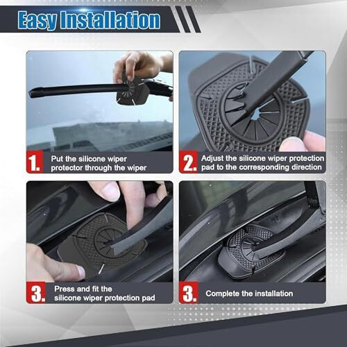 Bellox 2Pcs Car Wiper Hole Protective Cover, Silicone Windshield Wiper Arm Protector Dust Pad, Front Wiper Guards Prevents Blockage, Universal Auto Exterior Accessories For Car, Truck, Suv,