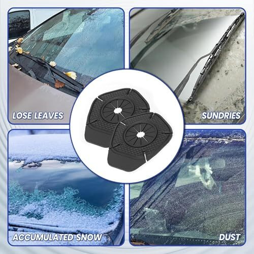 Bellox 2Pcs Car Wiper Hole Protective Cover, Silicone Windshield Wiper Arm Protector Dust Pad, Front Wiper Guards Prevents Blockage, Universal Auto Exterior Accessories For Car, Truck, Suv,