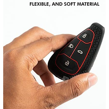 Shopoflux Silicone Smart Key Cover Compatible With Tata Nexon | Harrier | Safari | Altroz | Tigor | Ev | Punch | Tiago Ev Electric (Black Pack Of 2)