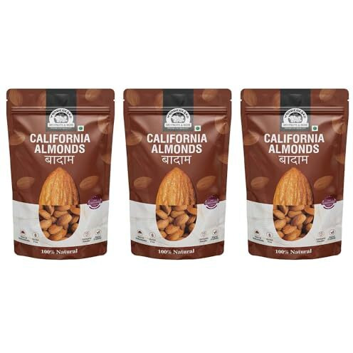Wonderland Foods 600G (200G X 3) California Raw Almond (Badam) Pouch