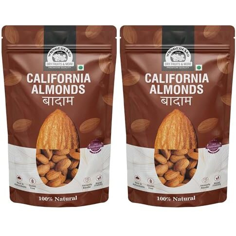Wonderland Foods (Device) 800 Gram (400 Gram X 2) California Almond Np (Badam) Pouch|Dried