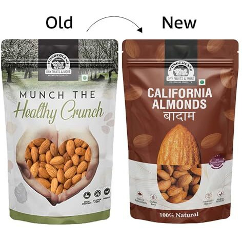 Wonderland Foods (Device) 800 Gram (400 Gram X 2) California Almond Np (Badam) Pouch|Dried