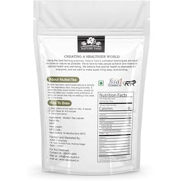 Nature Yard Mullein Tea For Lungs - 200Gm - Himalayan Lung Detox Leaves For Immune & Respiratory System