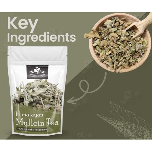 Nature Yard Mullein Tea For Lungs - 200Gm - Himalayan Lung Detox Leaves For Immune & Respiratory System