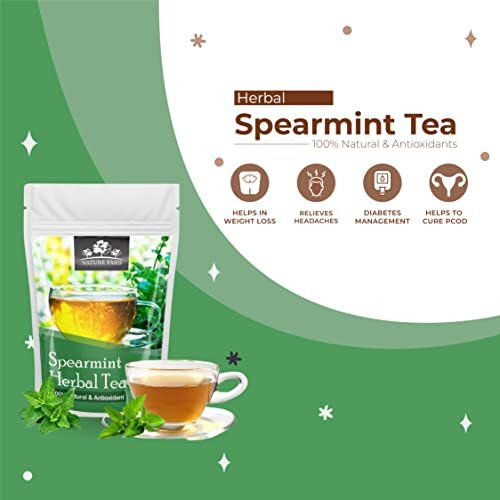 Nature Yard Pure Spearmint Herbal Tea Leaves For Pcod & Pcos - 50 Gm - Helps Cure Hormonal Imbalance, Unwanted Facial Hair, Acne, Weight Loss - Loose