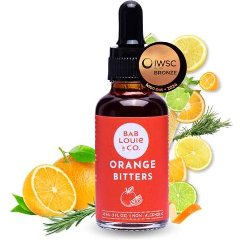 Bab Louie & Co. Orange Bitters For Cocktails, India's First Non-Alcoholic Award Winning Bitters, 100% Natural Made With Real Fruits, Herbs & Spices, Fresh Citrus Notes, Manhattan, Negroni, Sidecar, Gin And Tonic, Cocktails & Mocktails, Zero Preservatives, Zero Sugar, 30Ml