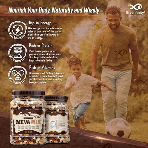 Greenfinity Meva Mix - Almonds, Cashews, Green And Black Raisins, Apricot, Black Dates | Rich In Protein Fiber | Mixed Dry Fruits For Immunity, Weight Management, Festive Gifting (500G Each-Pack Of 2)