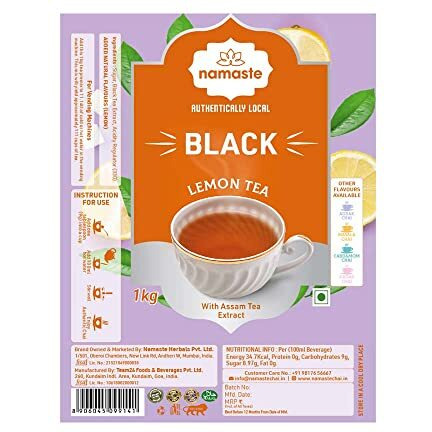 Namaste Chai Instant Tea Premix| Value Pack | Easy To Make Tea | Ready Mix (1 Kg, Powder) (Black Lemon Tea)