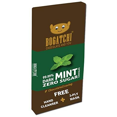 Bogatchi 99% Dark Chocolate| Mint | Real Cocoa Intense Dark Chocolate, 80 Gm