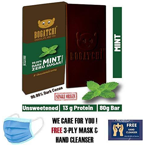 Bogatchi 99% Dark Chocolate| Mint | Real Cocoa Intense Dark Chocolate, 80 Gm