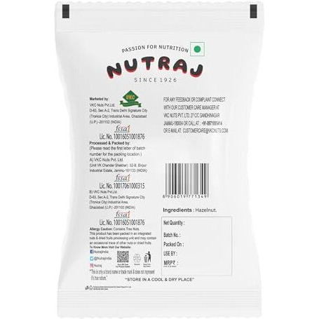 Nutraj Turkish Hazelnut Nuts 200G (100G X 2) Pouch | Dry Fruits | For Making Chocolate Spread And Baking | Grocery Items.
