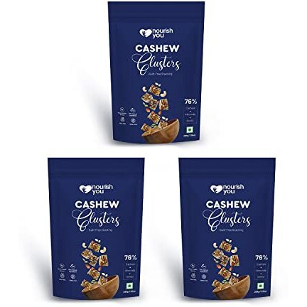 Nourish You Cashew Clusters With Almond | Pumpkin & Watermelon Kernels | Cashew & Almond Clusters | Cashew & Almond Bites | Cashew & Almond Munchies | 200 Gms Each (Pack Of 3)