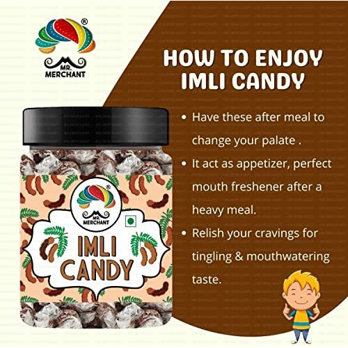 Mr. Merchant Imli Candy (Khatti, Methi Imli Tamarind Twist Candy), 300G (Jar)
