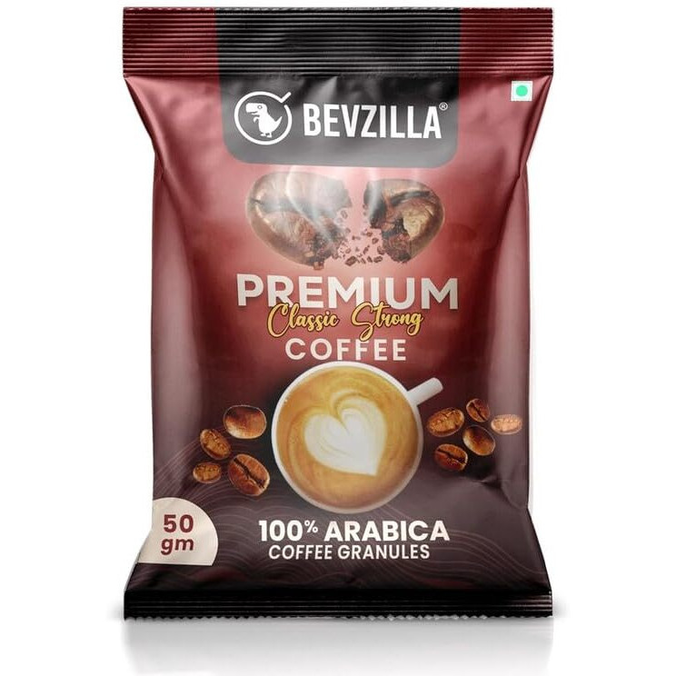 Bevzilla 50G Classic Strong Coffee Powder | Makes 25 Cups | Ideal For Espresso, Latte & Cappuccino | Perfect For Hot & Cold Coffee