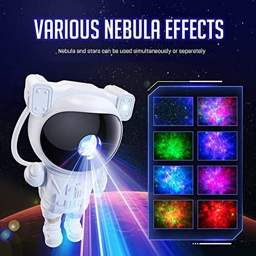 Desidiya Astronaut Galaxy Projector With Remote Control - 360 Adjustable Timer Kids Astronaut Nebula Night Light, For Gifts,Baby Adults Bedroom, Gaming Room, Home And Party (Corded Electric)