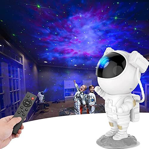 Desidiya Astronaut Galaxy Projector With Remote Control - 360 Adjustable Timer Kids Astronaut Nebula Night Light, For Gifts,Baby Adults Bedroom, Gaming Room, Home And Party (Corded Electric)