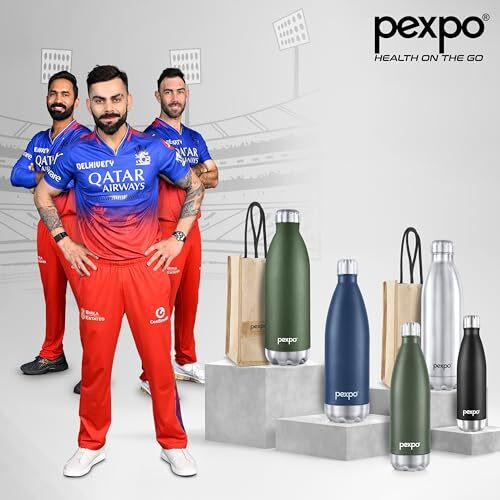 Pexpo Electro Pro Hot & Cold Isi Certified | Stainless Steel Water Bottle - 500Ml Military Green | Thermoflask | Office Bottle | Workout | Travelling | Home | Rcb Edition