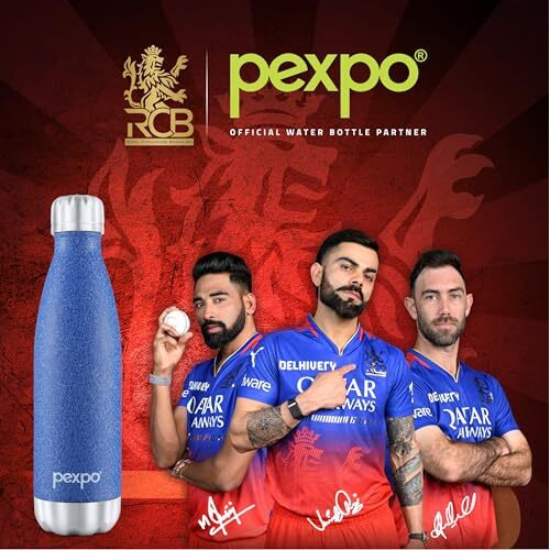 Pexpo Electro Hot & Cold Isi Certified Flask | Stainless Steel Water Bottle - 500Ml Blue | Thermoflask | Office Bottle | Workout | Travelling | Home | Adults & Kids