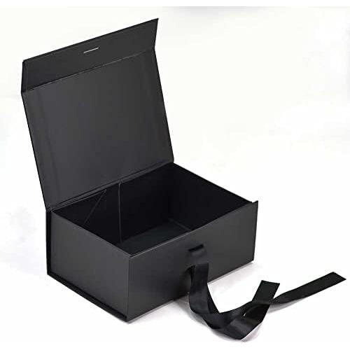 Rbs - Gift Box (23 X 16 X 10Cm) Gift Boxes For Packaging (1 Pack) Decorative Gift Box For Packing Multipurpose Gift Hampers Holds Upto 5 Kg Occasion Gifting Box Foldable Gift Packaging Boxes (Black)