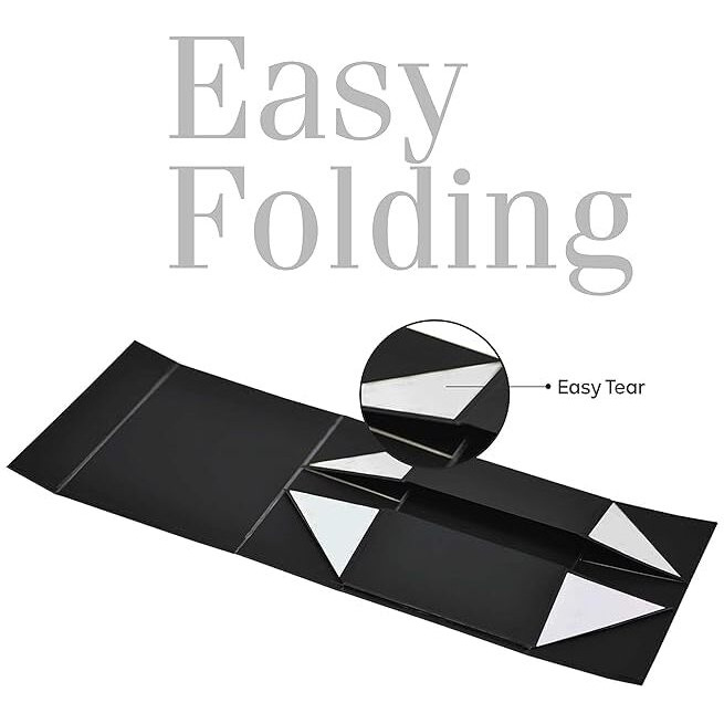 Rbs - Gift Box (23 X 16 X 10Cm) Gift Boxes For Packaging (1 Pack) Decorative Gift Box For Packing Multipurpose Gift Hampers Holds Upto 5 Kg Occasion Gifting Box Foldable Gift Packaging Boxes (Black)
