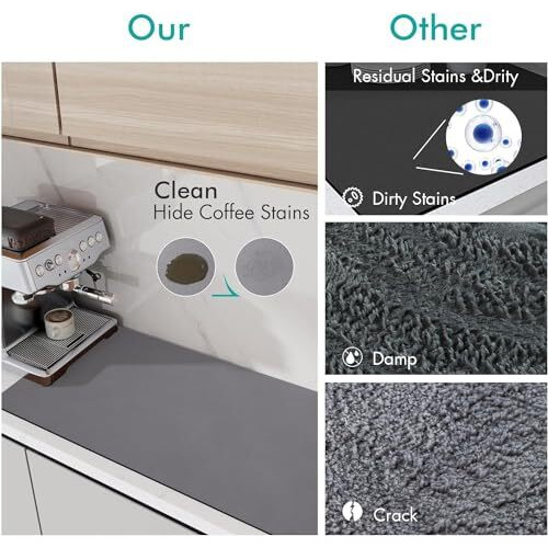 Eco Metrix Kitchen Utensil Dish Drying Mat | Quick Dry Water Absorbent Mat | Placemat For Dish Drying With Non-Slip Rubber Backed | Super Draining Mat For Kitchen (1)