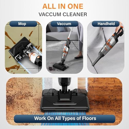 Seznik Turbo Sweep 3-In-1 Handheld Vacuum Cleaner & Mop | Corded, 600W, 20Kpa Suction | 200Ml Water Tank | Vacuum & Mopping (Sz-V07)