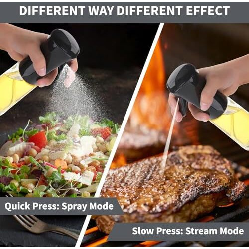 Panca Glass Oil Spray Dispenser Cooking 200Ml Olive Oil Spray Bottle Refillable Food Grade Oil Vinegar Spritzer Sprinkler Sprayer Mister Used For Air Fryer, Salad Making, Frying, Bbq (Set Of 1, Glass)